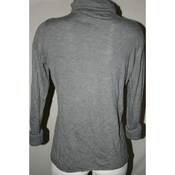 Mossimo Womens Turtleneck Sweater Gray Long Sleeve Rolled Cuffs Size Medium - Picture 3 of 5